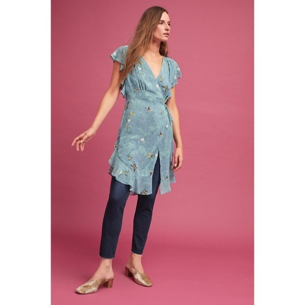 Anthropologie Feather‎ Bone Wrap Tunic XS